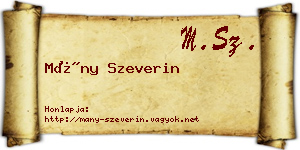 Mány Szeverin névjegykártya